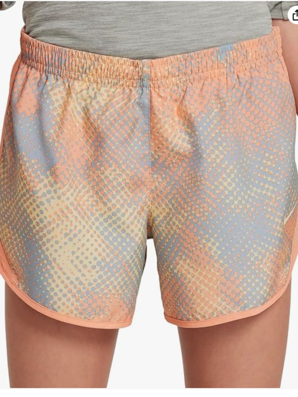 Nike Women's Tempo Dri-FIT Printed Running Brief Lined Shorts Apricot Agate